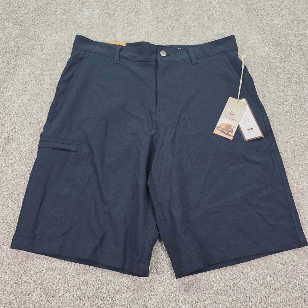 Panama Jack Mens 32 Performance Shorts Navy Blue 4Way Stretch Utility Pocket NWT